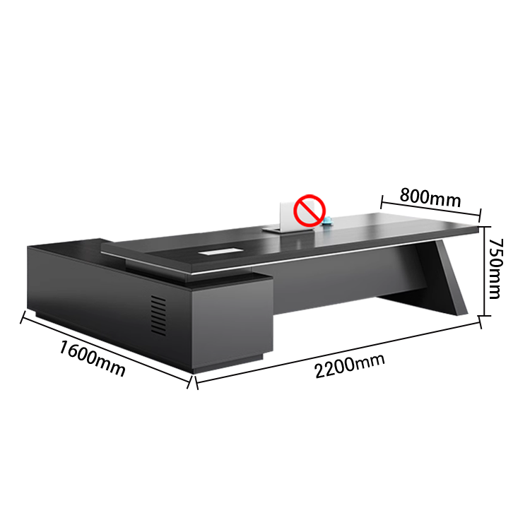 エグゼクティブデスク ワークデスク オフィスデスク L型デスク 社長机 幕板付き 配線ボックス 高級感 カスタマイズ可能 LBZ-N005