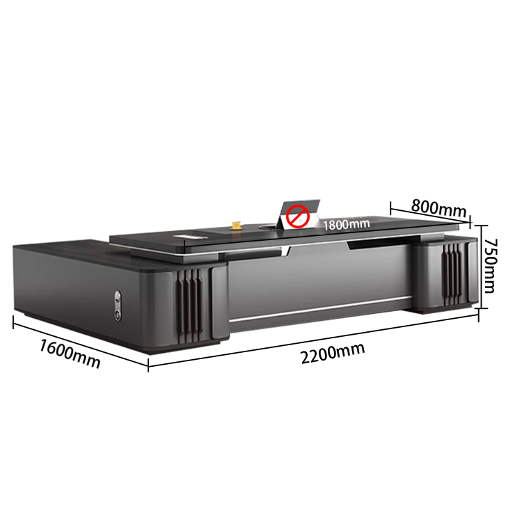 ワークデスク オフィスデスク エグゼクティブデスク 社長机 R加工 焼付塗装 配線ボックス 高級感 カスタマイズ可能 LBZ-N010