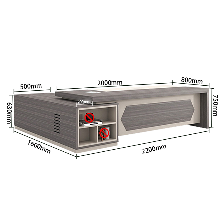 オフィスデスク エグゼクティブデスク 社長机 サイドキャビネット 配線ボックス ダイヤル錠 シンプル カスタマイズ可能 LBZ-N011