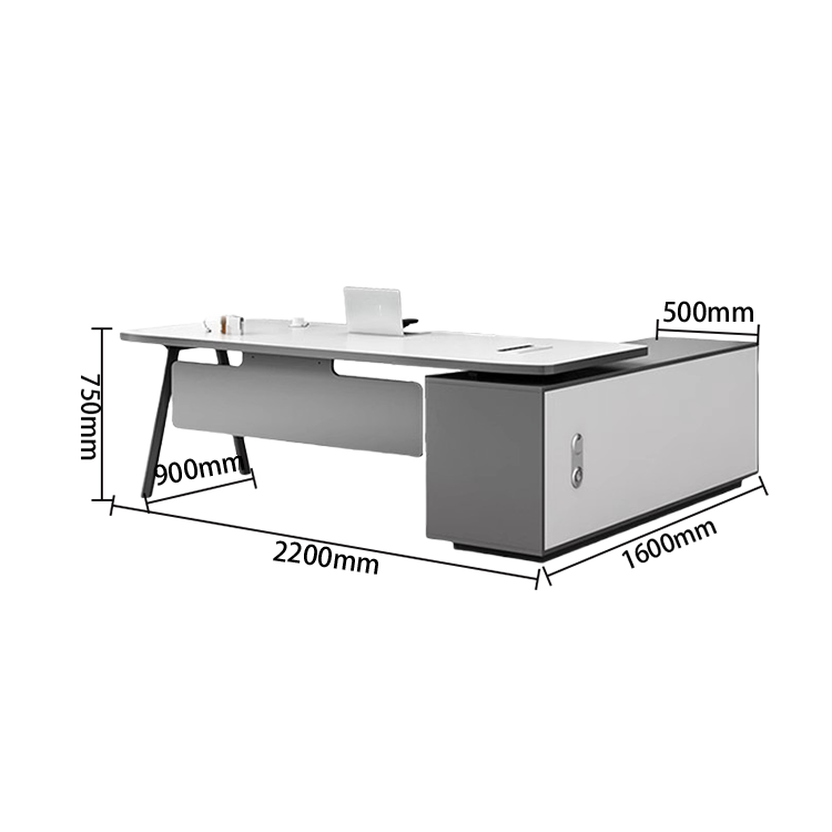 デスク オフィスデスク エグゼクティブデスク 事務机 キャビネット ダイヤル錠 幕板付き 配線ボックス カスタマイズ可能 LBZ-N001