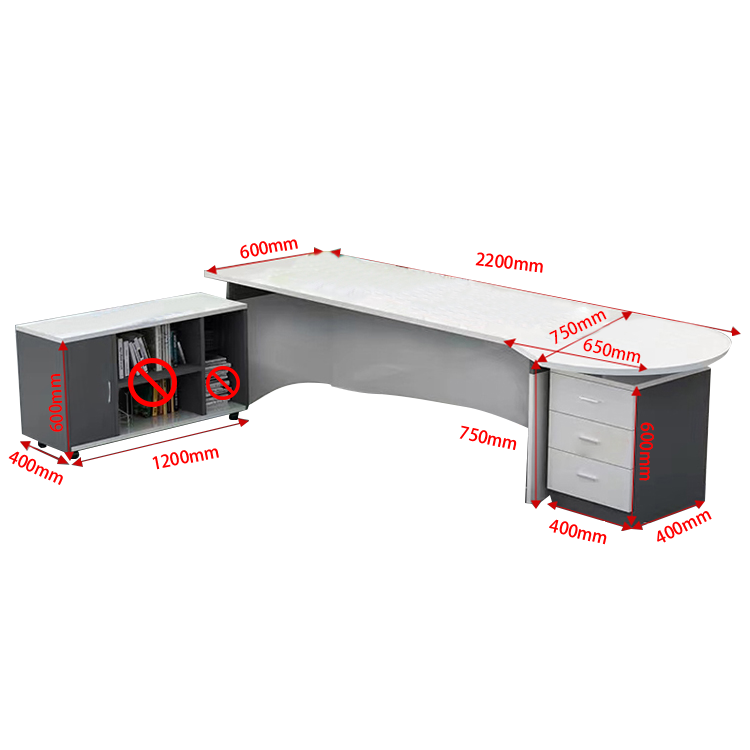 ワークデスク オフィスデスク エグゼクティブデスク 社長机 R加工 引き出し 幕板 シンプル ホワイト カスタマイズ可能 LBZ-N009