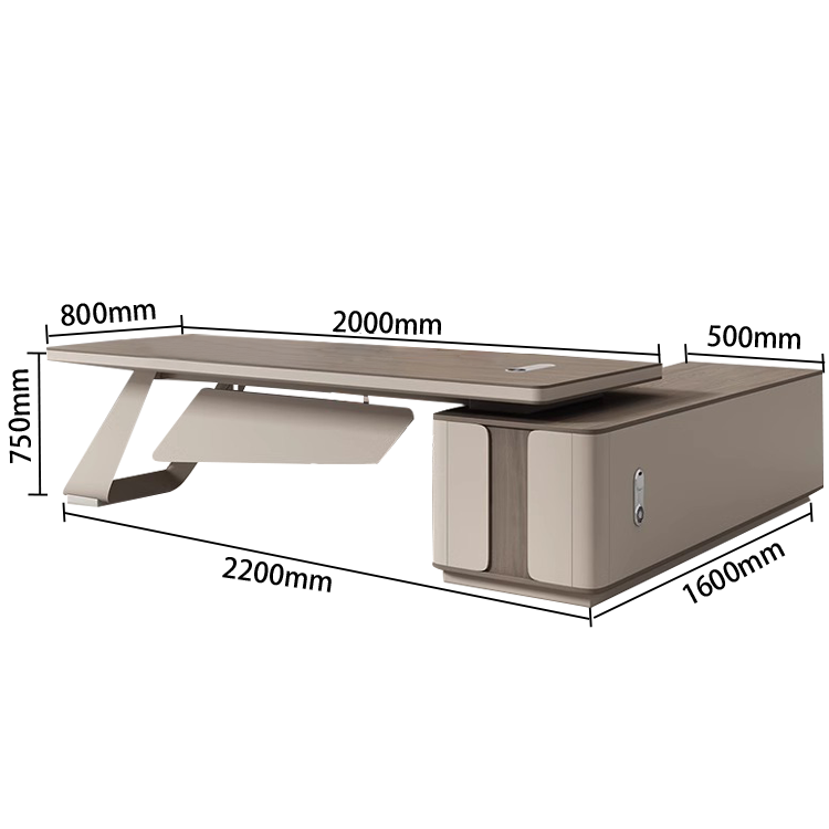 オフィスデスク エグゼクティブデスク 社長机 冷却ファン PC収納スペース 焼付塗装 高級感 グレー カスタマイズ可能 LBZ-N008