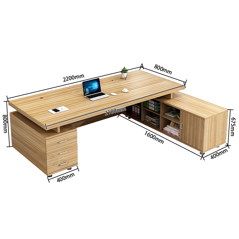 オフィスデスク エグゼクティブデスク 社長机 ワークデスク 事務用 配線穴 大容量収納 木目調 幕板付き カスタマイズ可能 LBZ-N007