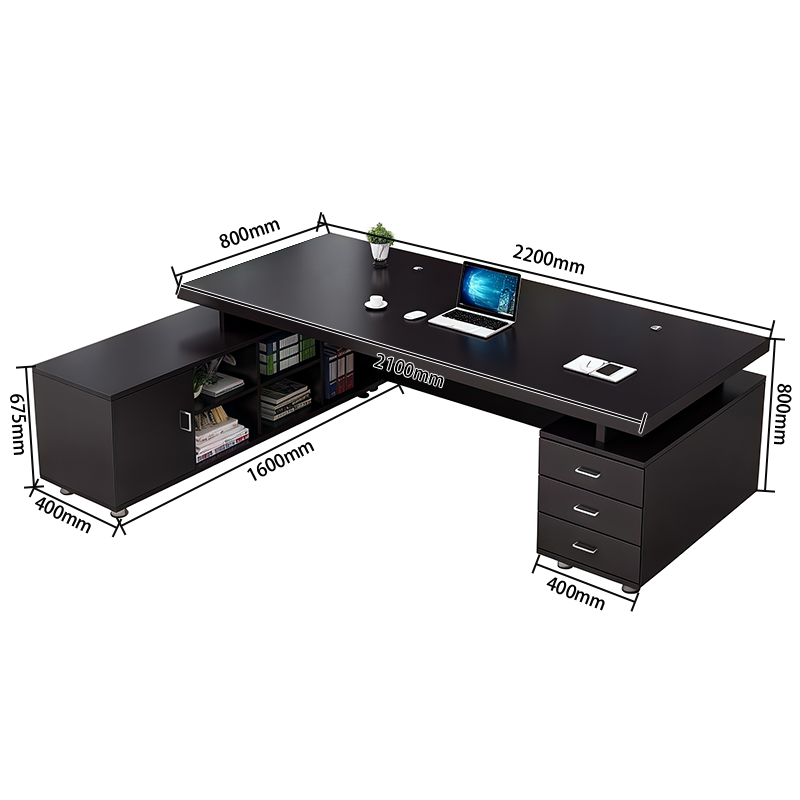 オフィスデスク エグゼクティブデスク 社長机 ワークデスク 事務用 配線穴 大容量収納 木目調 幕板付き カスタマイズ可能 LBZ-N007