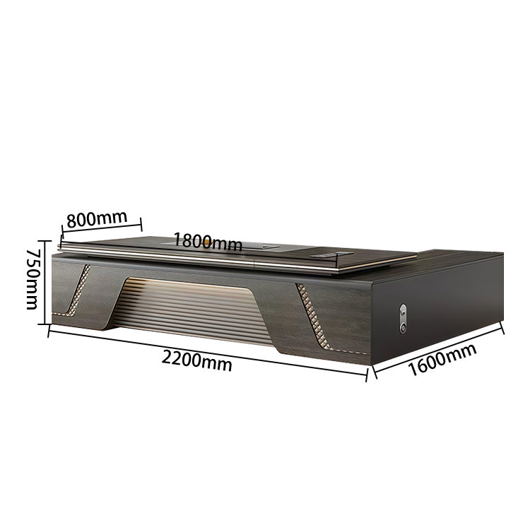 オフィスデスク ワークデスク エグゼクティブデスク 社長机 幕板付き 厚手 メラミン化粧板 高級感 カスタマイズ可能 LBZ-N003