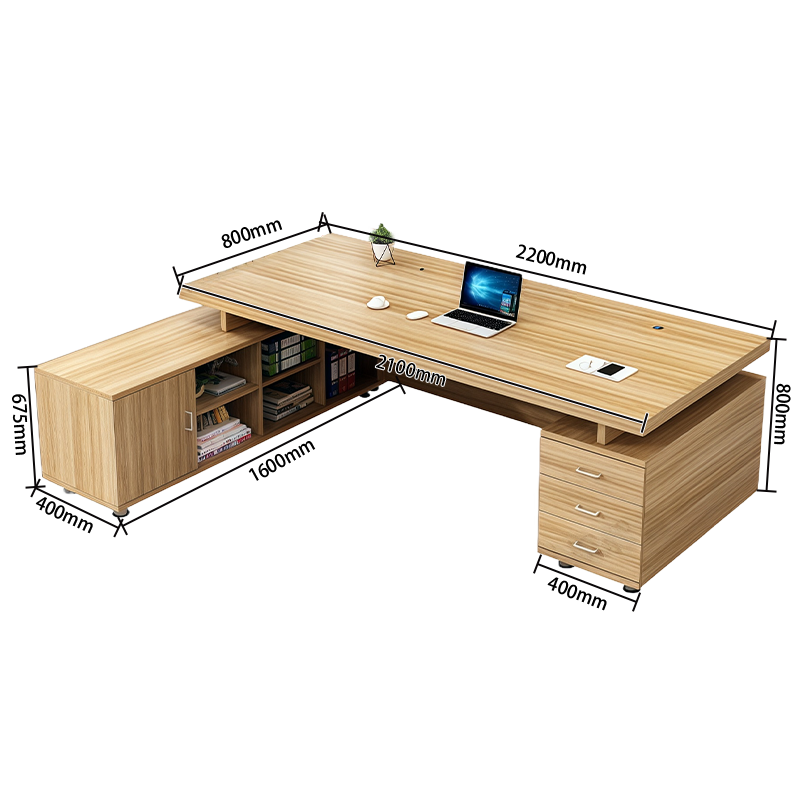 オフィスデスク エグゼクティブデスク 社長机 ワークデスク 事務用 配線穴 大容量収納 木目調 幕板付き カスタマイズ可能 LBZ-N007