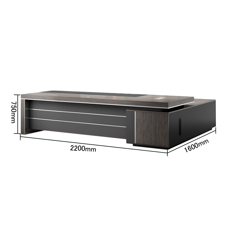 オフィスデスク エグゼクティブデスク 社長机 事務用 エコボード ダイヤル錠 PC排気口 ウォールナット カスタマイズ可能 LBZ-N014