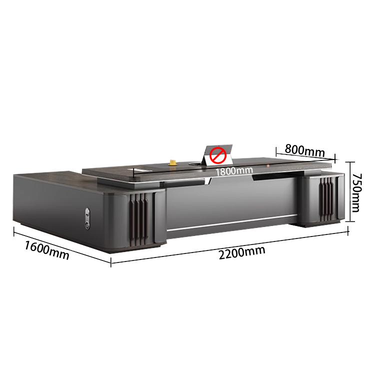 ワークデスク オフィスデスク エグゼクティブデスク 社長机 R加工 焼付塗装 配線ボックス 高級感 カスタマイズ可能 LBZ-N010