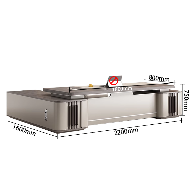 ワークデスク オフィスデスク エグゼクティブデスク 社長机 R加工 焼付塗装 配線ボックス 高級感 カスタマイズ可能 LBZ-N010