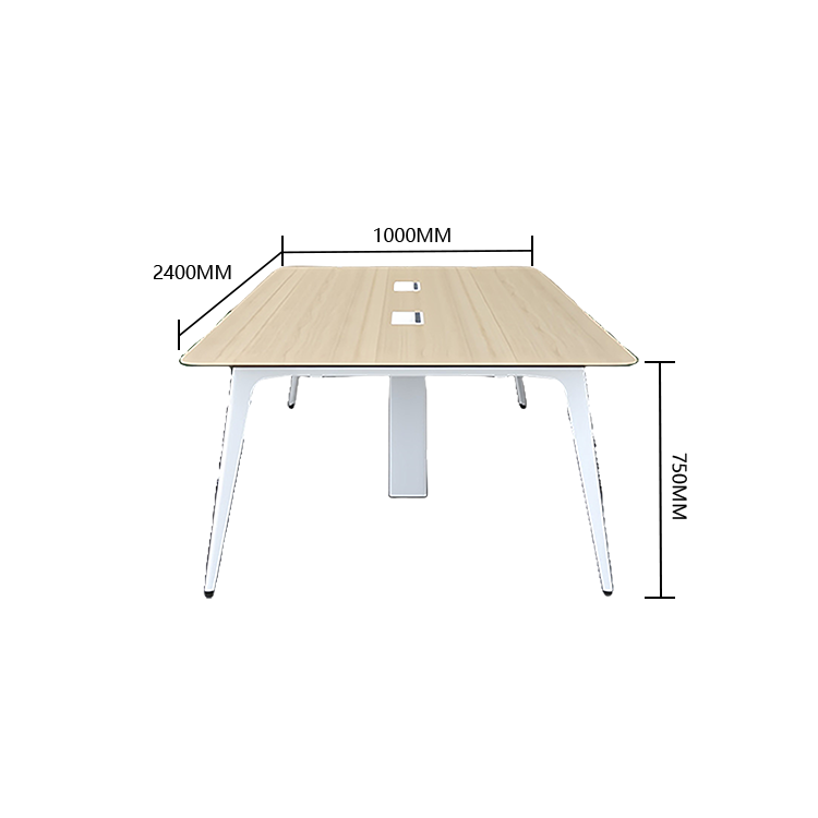 会議テーブル 作業テーブル ミーティングテーブル 大型テーブル 商談テーブル 会議室 会社用 商談用 丈夫なる脚 広々とした天板 R加工 配線ボックス付き 洗練 厚手 ナチュラル カスタマイズ可能 HYZ-YMSM-N001