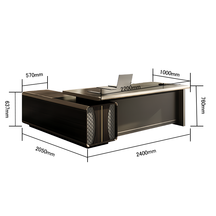 エグゼクティブデスク オフィスデスク 社長机 木目調 レザー 配線ボックス 大容量 ウォールナット 重役 カスタマイズ可能 LBZ-N067