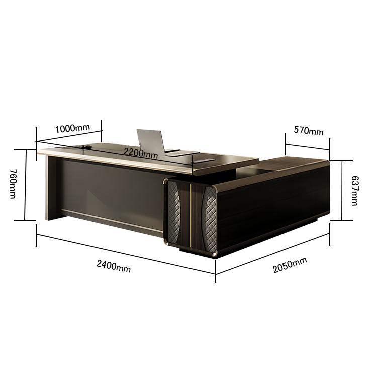 エグゼクティブデスク オフィスデスク 社長机 木目調 レザー 配線ボックス 大容量 ウォールナット 重役 カスタマイズ可能 LBZ-N067