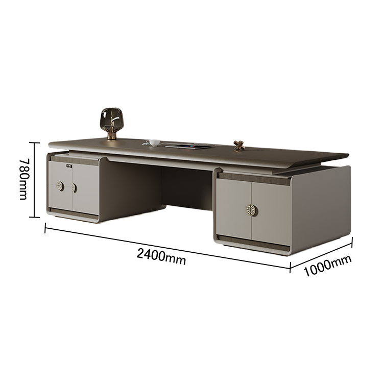 エグゼクティブデスク ワークデスク オフィスデスク ダイヤル錠 LEDライト 大容量収納 ウォールナット カスタマイズ可能 LBZ-N047