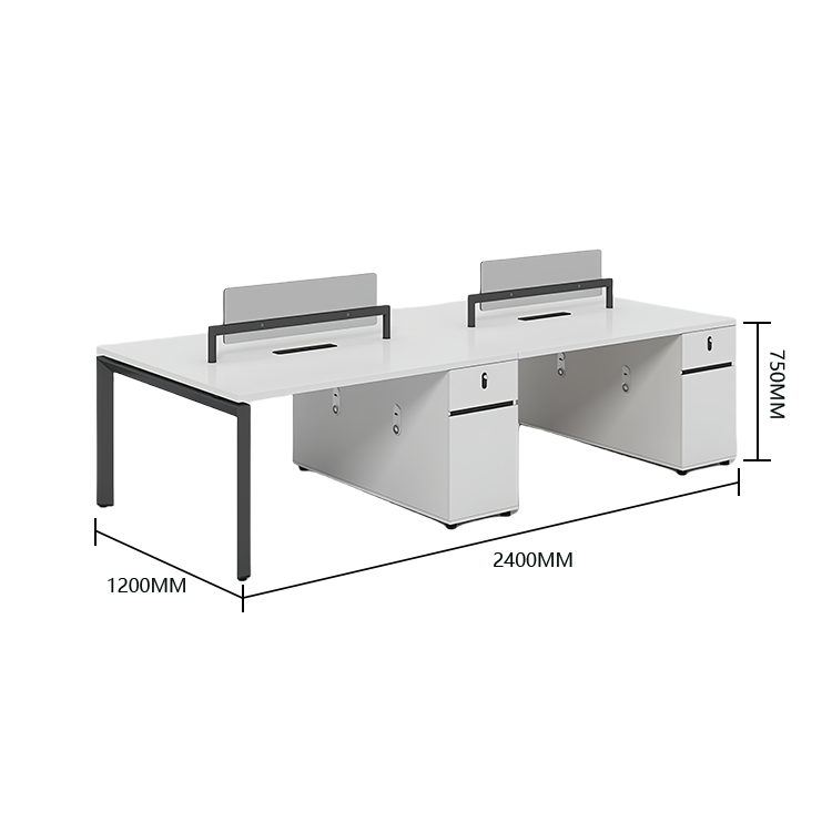 オフィスデスク パソコンデスク 仕事用デスク 作業机 ワークデスク 事務用 仕事用 丈夫な脚 ダイヤル錠付き 仕切りパネル YGZ-N045