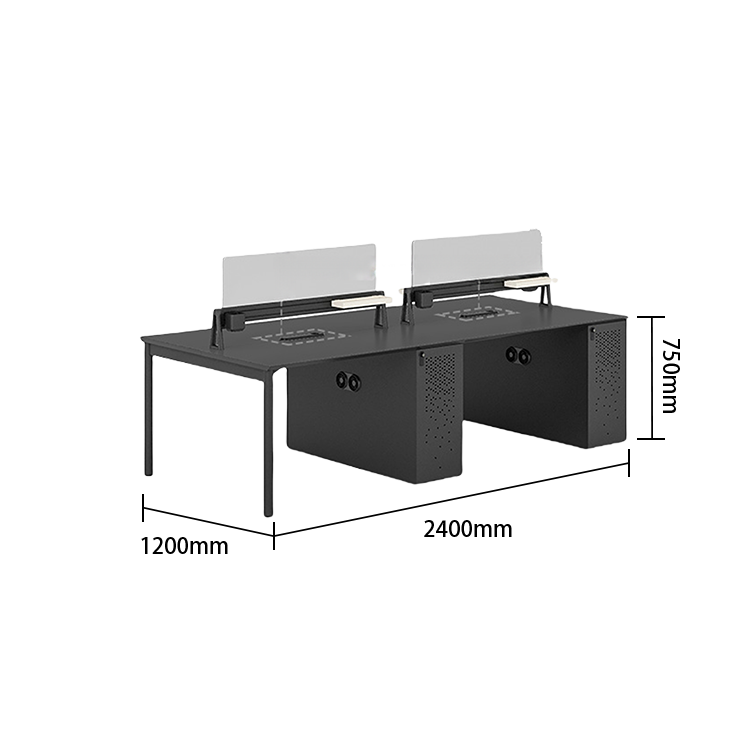 オフィスデスク ワークデスク 作業机 片袖デスク ダイヤル錠付き 収納便利 サイドキャビネット 大容量 おしゃれ ブラック YGZ-N056