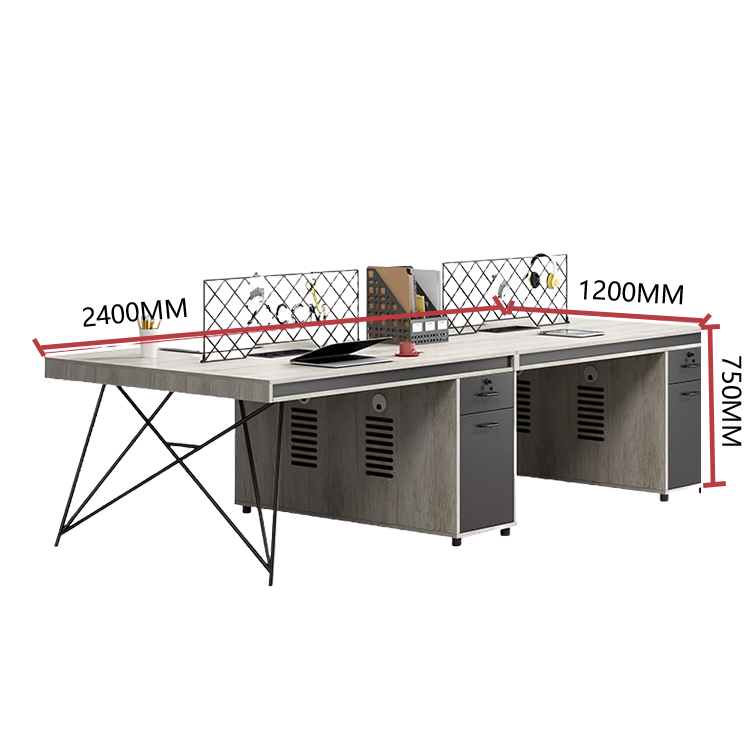 オフィスデスク ワークデス 片袖机 木目調 配線穴 アイアン脚 引き出し 大容量 ダークウォールナット カスタマイズ可能 YGZ-N033