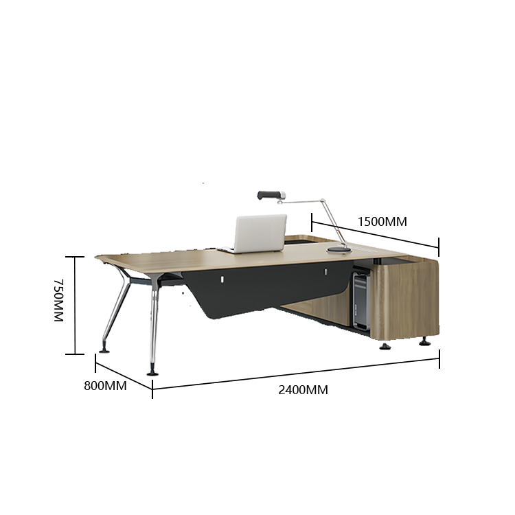 エグゼクティブデスク ワークデスク オフィスデスク パソコンデスク L型デスク 事務用 作業用 仕事用 PC用収納スペース サイドキャビネット付き 幕板付き 丈夫な脚部 厚手 広い 高荷重性 快適 シンプル 洗練 ナチュラル カスタマイズ可能 LBZ-RY-N001