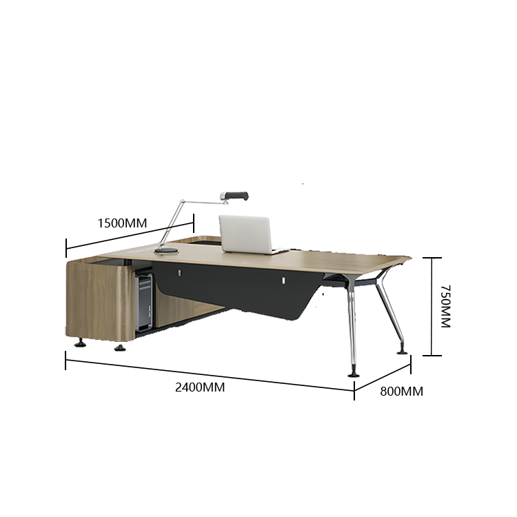 エグゼクティブデスク ワークデスク オフィスデスク パソコンデスク L型デスク 事務用 作業用 仕事用 PC用収納スペース サイドキャビネット付き 幕板付き 丈夫な脚部 厚手 広い 高荷重性 快適 シンプル 洗練 ナチュラル カスタマイズ可能 LBZ-RY-N001