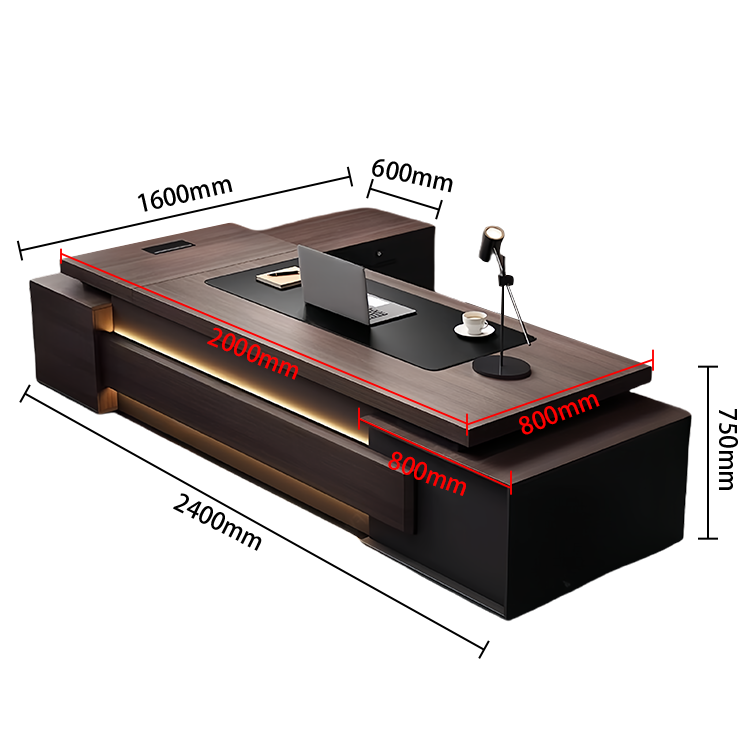 エグゼクティブデスク オフィスデスク 社長机 木製デスク 木目調 三桁ダイヤル錠 配線ボックス カスタマイズ可能 LBZ-N051