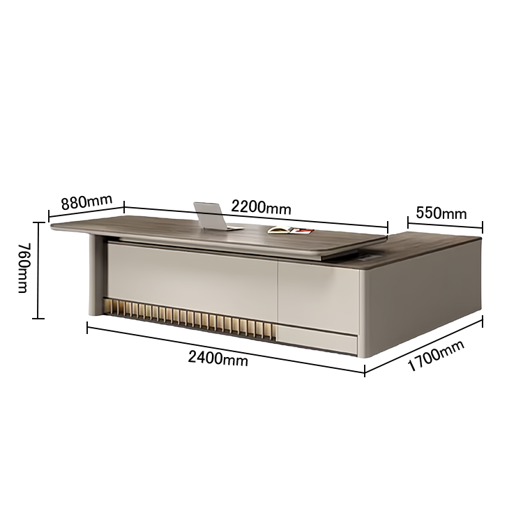 エグゼクティブデスク フローティングトップデスク オフィスデスク 社長用 配線ボックス PC収納 LEDライト おしゃれ LBZ-N054