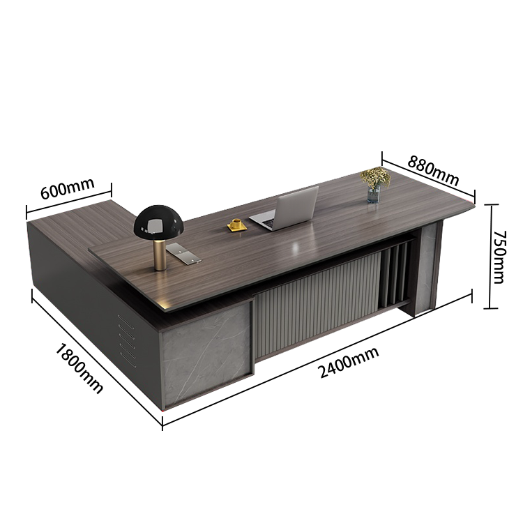 エグゼクティブデスク オフィスデスク 社長机 木製デスク 社長室 仕事用 木目調 ダイヤル錠 高級感 ダークウォールナット LBZ-N030