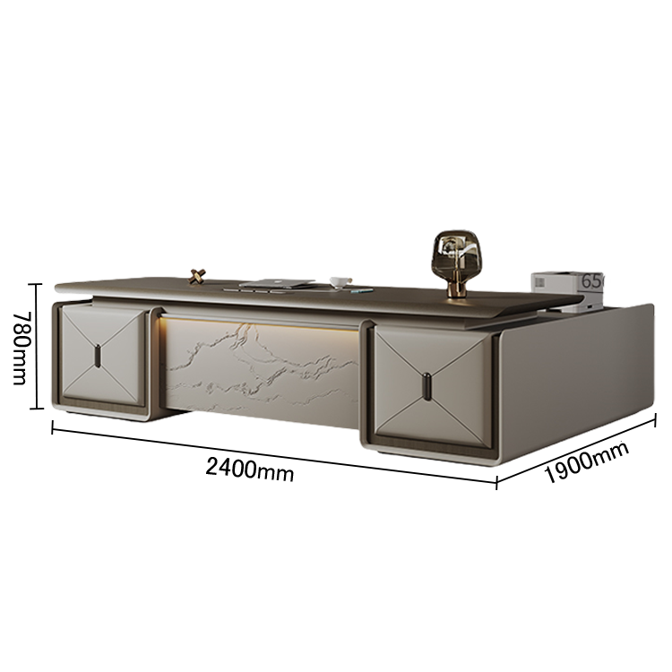 エグゼクティブデスク ワークデスク オフィスデスク ダイヤル錠 LEDライト 大容量収納 ウォールナット カスタマイズ可能 LBZ-N047