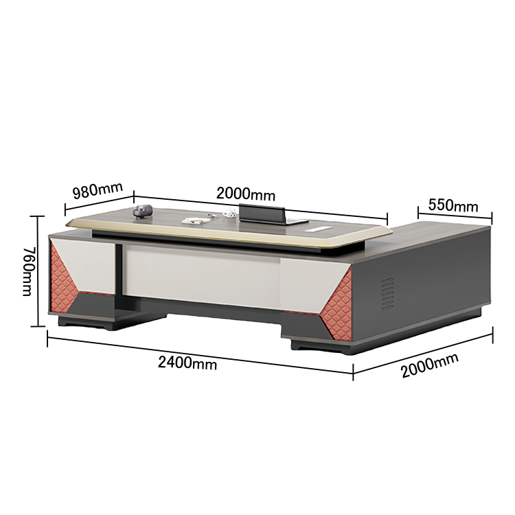 エグゼクティブデスク オフィスデスク 社長机 木製デスク LEDライト 三桁ダイヤル錠 配線便利 高級感 ウォールナット LBZ-N056