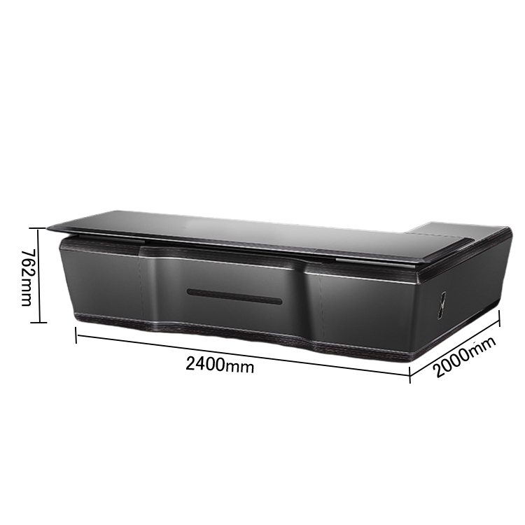 エグゼクティブデスク オフィスデスク 社長机 社長室 仕事用 指紋認証キー 厚手 上質 高級感 グレー カスタマイズ可能 LBZ-N045