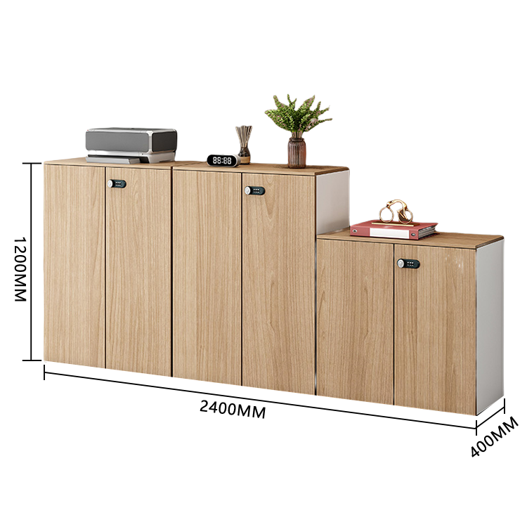 収納キャビネット 役員用キャビネット ダイヤル錠 扉付き収納 おしゃれ シンプル ウォールナット カスタマイズ可能 BGCWG-N044