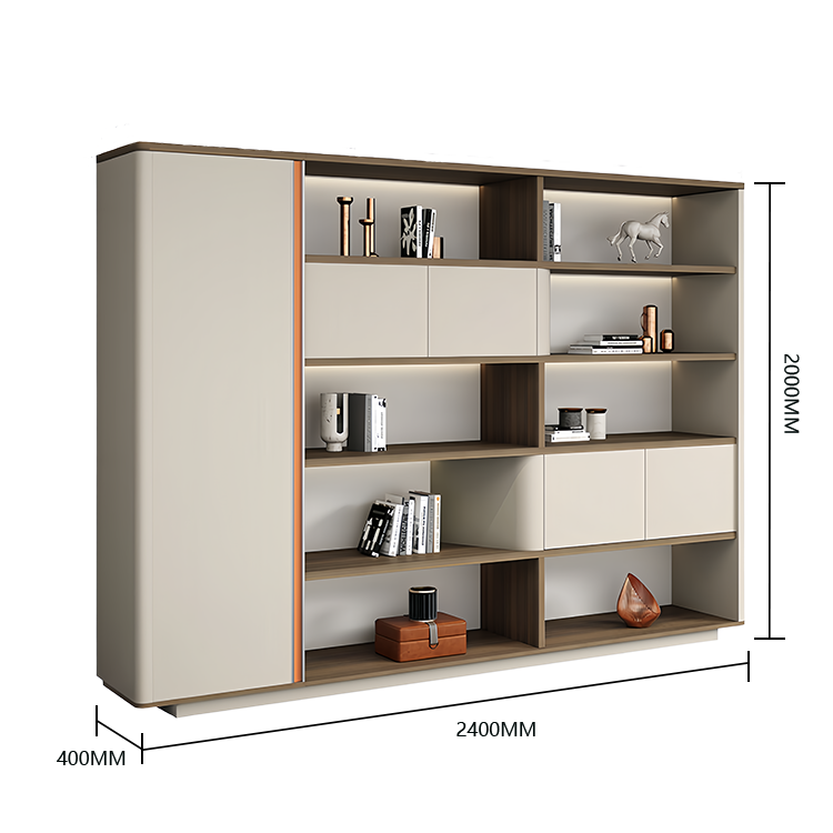 木製キャビネット オフィスキャビネット ディスプレイラック 収納ラック 多段式 ワードローブ 大容量収納 ベージュ BGCWG-N032