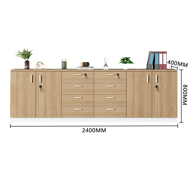 収納キャビネット オフィスキャビネット 鍵付き 引き出し 大容量収納 シンプル ウォールナット カスタマイズ可能 BGCWG-N043