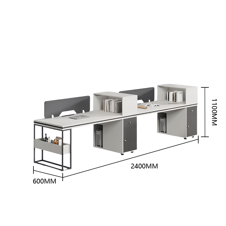 オフィスデスク 仕事机 収納棚 ダイヤル錠 仕切りパネル サイド収納 大容量 洗練 ダークグレー カスタマイズ可能 YGZ-N037