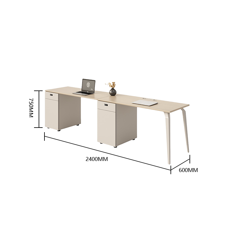 片袖デスク 片袖机 オフィスデスク 社員用デスク ダイヤル錠 トップパネル サイドキャビネット 大容量収納 ベージュ YGZ-N058