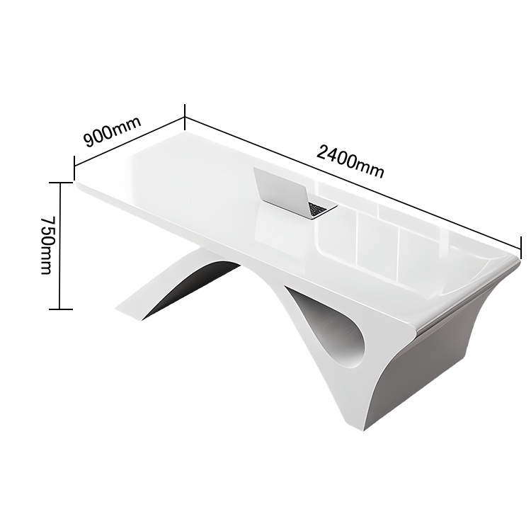 エグゼクティブデスク ワークデスク オフィスデスク 社長室 仕事用 焼付塗装 鏡面仕上げ ホワイト カスタマイズ可能 LBZ-N060