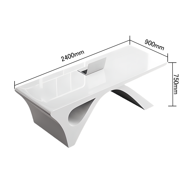 エグゼクティブデスク ワークデスク オフィスデスク 社長室 仕事用 焼付塗装 鏡面仕上げ ホワイト カスタマイズ可能 LBZ-N060