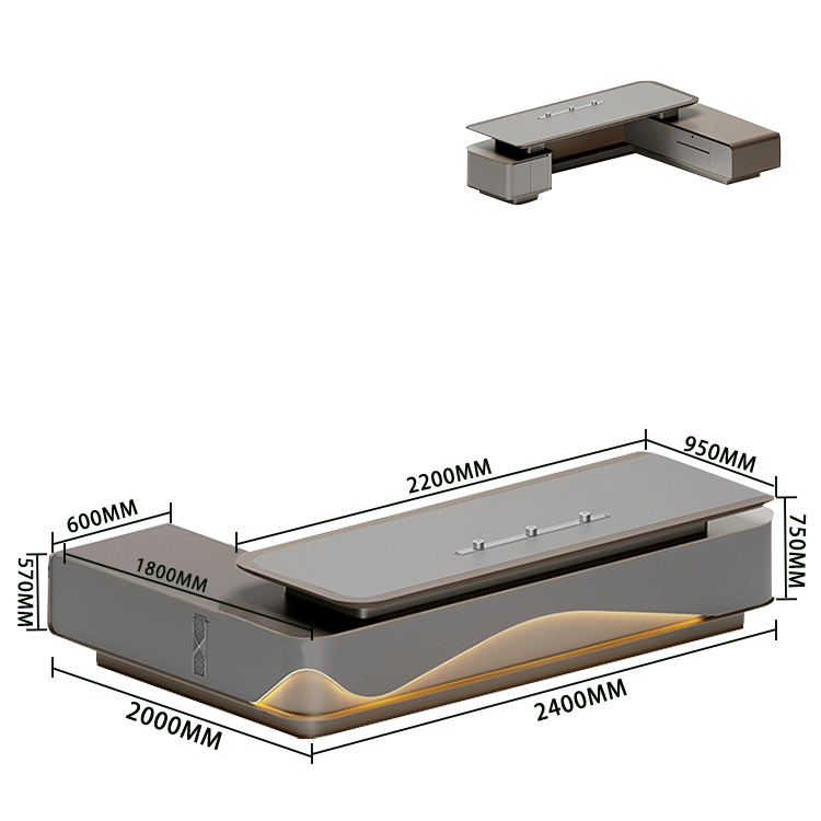 オフィスデスク エグゼクティブデスク 社長机 事務用 排気口 指紋認証式キー LEDライト エレガント カスタマイズ可能 LBZ-N016