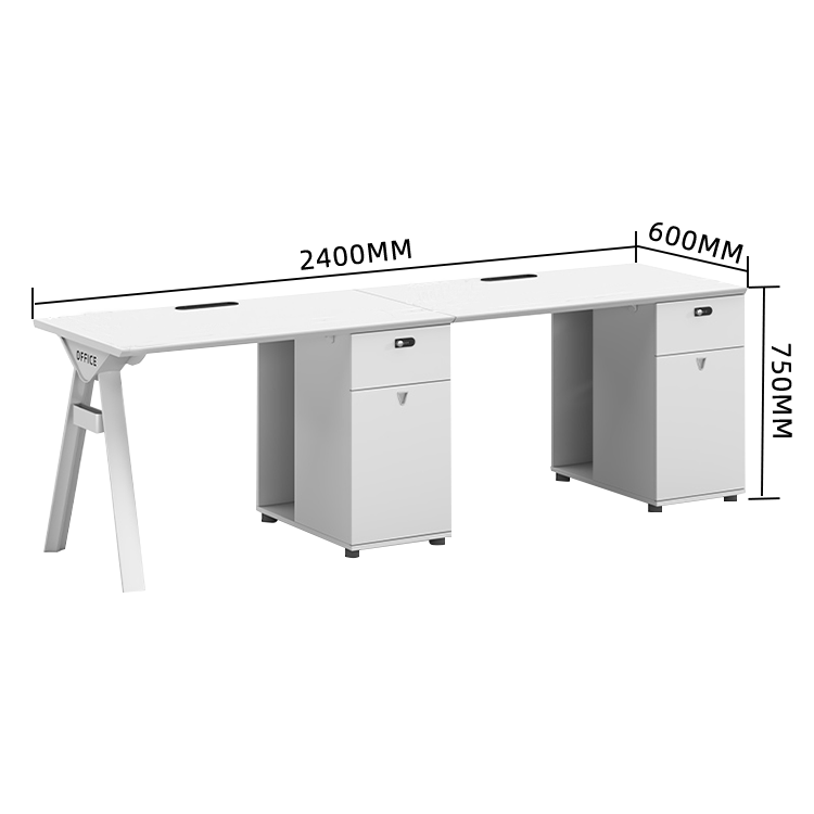 オフィスデスク 片袖デスク 役員デスク ダイヤル錠 大容量収納 サイドキャビネット 機能的 ホワイト カスタマイズ可能 YGZ-N017