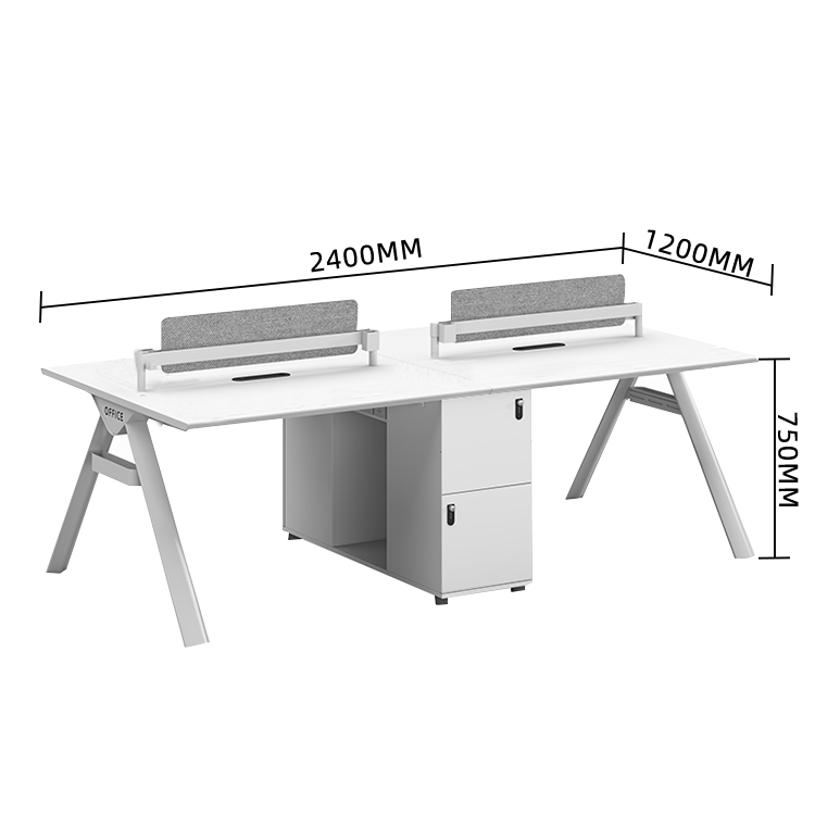 オフィスデスク 片袖デスク 役員デスク ダイヤル錠 大容量収納 サイドキャビネット 機能的 ホワイト カスタマイズ可能 YGZ-N017