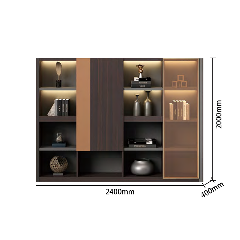 エグゼクティブデスク オフィスデスク 社長机 LEDライト ダイヤル錠 大容量収納 ダークウォールナット カスタマイズ可能 LBZ-N038