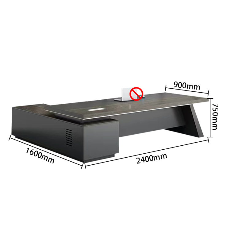 エグゼクティブデスク ワークデスク オフィスデスク L型デスク 社長机 幕板付き 配線ボックス 高級感 カスタマイズ可能 LBZ-N005