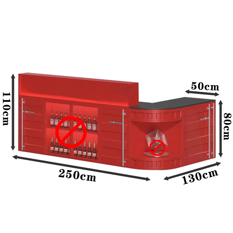 バーカウンター カウンター 受付カウンター 居酒屋カウンター レジカウンター オシャレカウンター 小物置台 広い天板 オープン収納 引き出し付き 大容量収納スペース 高品質 スチール カスタマイズ JDQT-N011