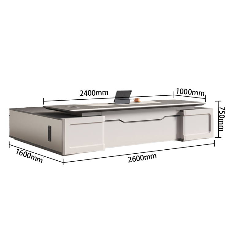 エグゼクティブデスク オフィスデスク デスク マネージャーテーブル 配線穴 ダイヤル錠 幕板 おしゃれ カスタマイズ可能 LBZ-N037