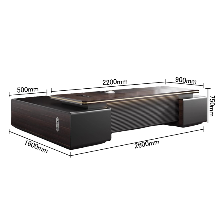 エグゼクティブデスク フィスデスク デスク 冷却ファン付き ダイヤル錠 幕板付き おしゃれ ローズウッド カスタマイズ可能 LBZ-N048