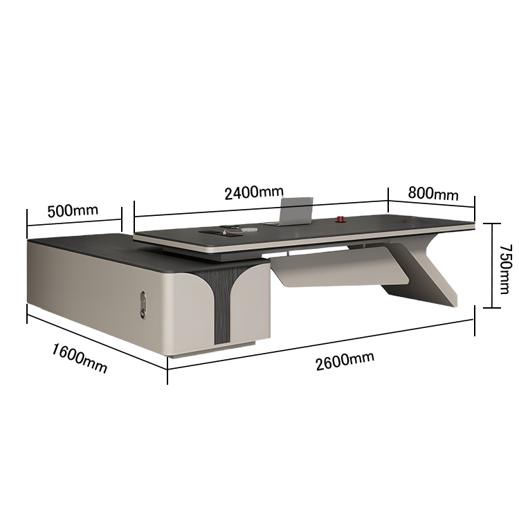 エグゼクティブデスク ワークデスク オフィスデスク L型デスク 引き出し 木目調 焼付塗装 おしゃれ カスタマイズ可能 LBZ-N063