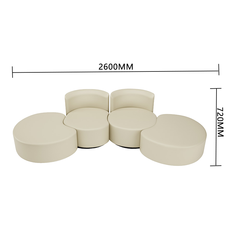 レザーソファー ロータイプ 応接セット 1人掛け 相談用 図書室 組み合わせ シンプル ベージュ カスタマイズ可能 JDSF-N016