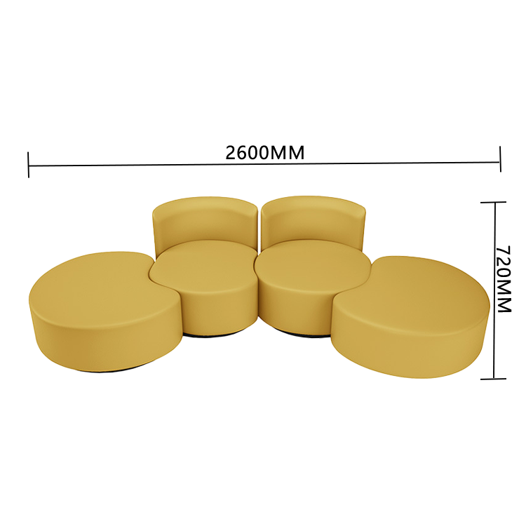 レザーソファー ロータイプ 応接セット 1人掛け 相談用 図書室 組み合わせ シンプル ベージュ カスタマイズ可能 JDSF-N016