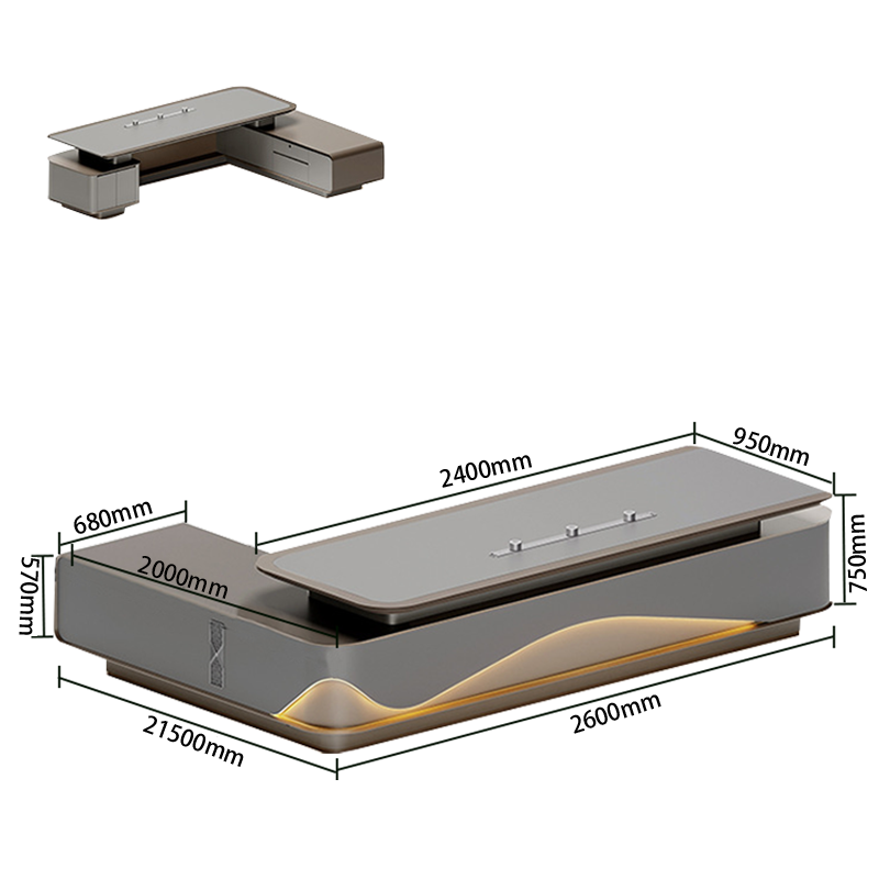 オフィスデスク エグゼクティブデスク 社長机 事務用 排気口 指紋認証式キー LEDライト エレガント カスタマイズ可能 LBZ-N016