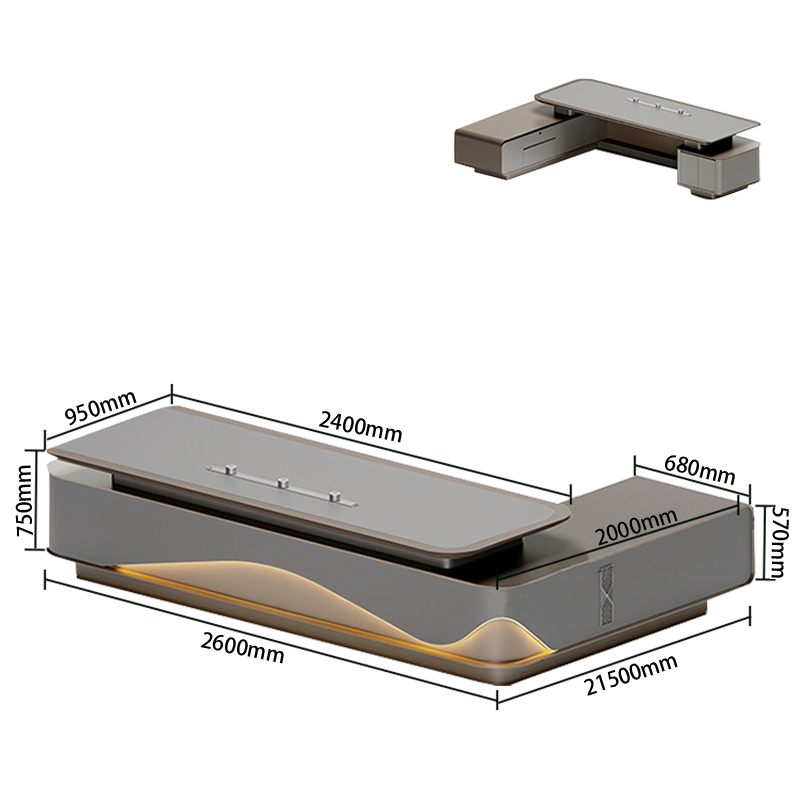オフィスデスク エグゼクティブデスク 社長机 事務用 排気口 指紋認証式キー LEDライト エレガント カスタマイズ可能 LBZ-N016