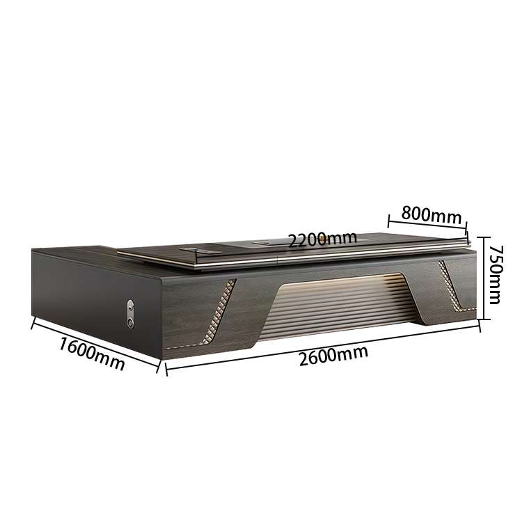 オフィスデスク ワークデスク エグゼクティブデスク 社長机 幕板付き 厚手 メラミン化粧板 高級感 カスタマイズ可能 LBZ-N003