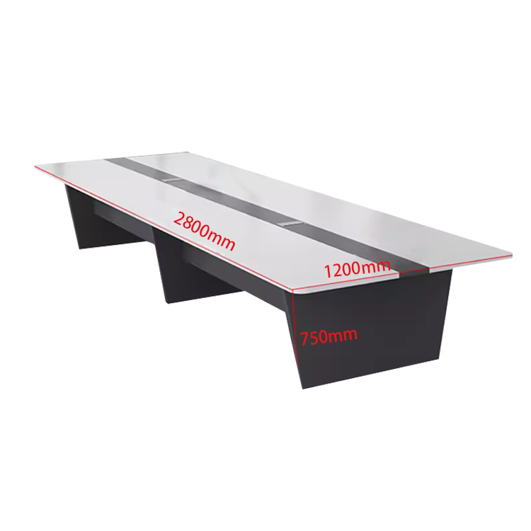 会議テーブル ミーティングテーブル 会議机 会議室 配線ボックス エッジ加工 エコボード ホワイト カスタマイズ可能 HYZ-N001